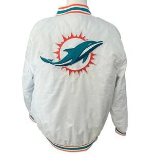 Miami Dolphins bomber jacket Sz L NFL game day football unisex jacket